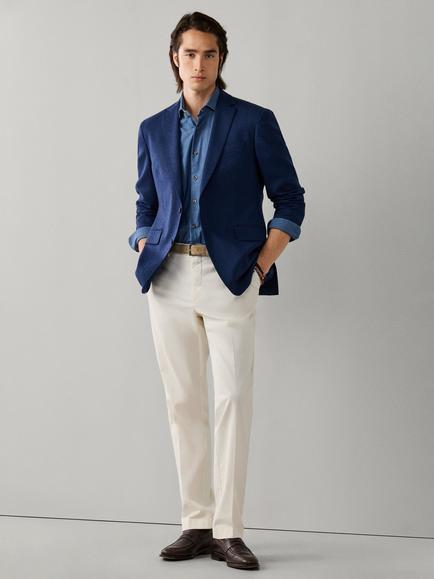 Hackett London Sanderson Tailored Fit Chinos - view 2, Off White