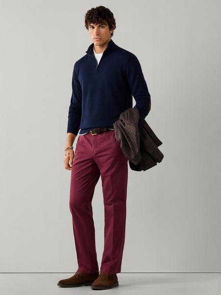 Hackett London Sanderson Tailored Fit Chinos - view 2, Oxblood Red