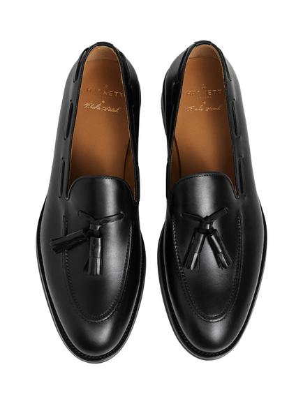 Hackett London Mayfair Crust Leather Loafers, Black - view 2, Black