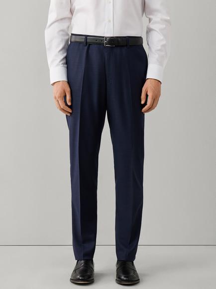 Hackett London Regular Fit Wool Sharkskin Suit Trousers, Navy, Navy