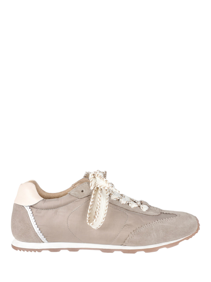 Jones Bootmaker Alara Cushioned Lace Up Trainers, Beige