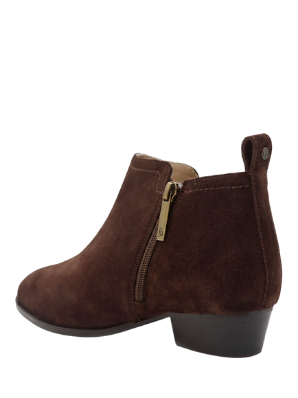 Jones Bootmaker Floralie Suede Ankle Boots - view 2, Chocolate Brown