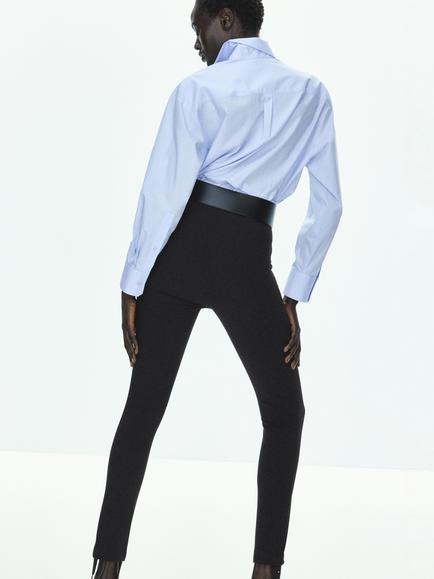 Mango Cotton Blend Long Sleeve Shirt, Sky Blue - view 2, Sky Blue