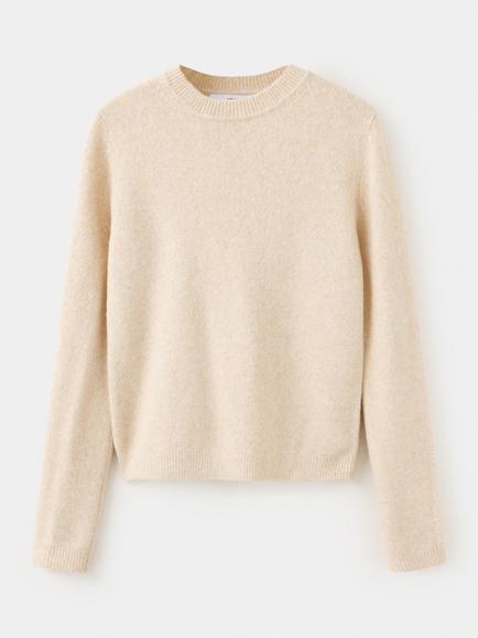 Mango Round Neck Jumper, Stone - view 2, Stone