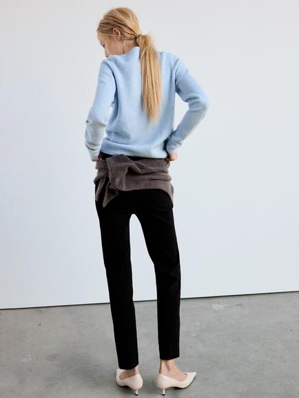 Mango Round Neck Knit Jumper, Sky Blue - view 2, Sky Blue