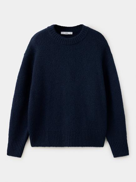 Mango Crew Neck Knit Jumper, Navy, Navy