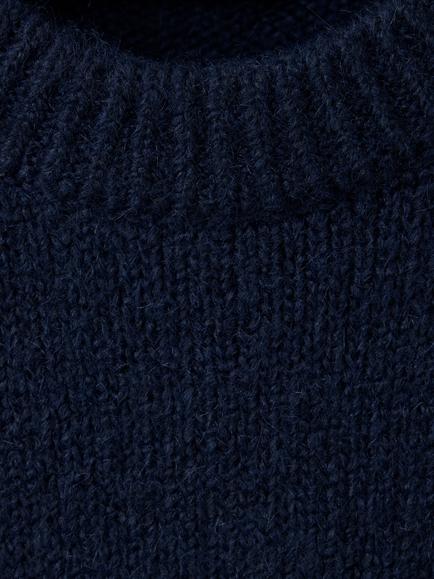 Mango Crew Neck Knit Jumper, Navy - view 2, Navy