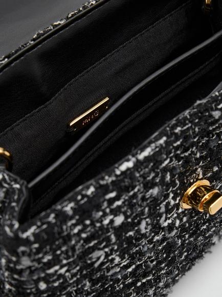 Mango Vicky Textured Top Handle Bag, Black - view 2, Black