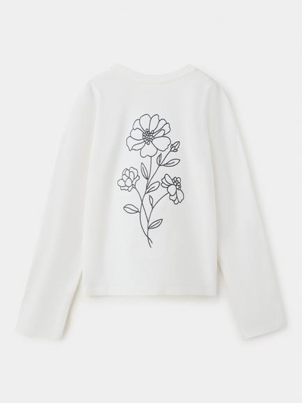 Mango Kids' Long Sleeve Floral Graphic T-Shirt, Raw - view 2, Raw