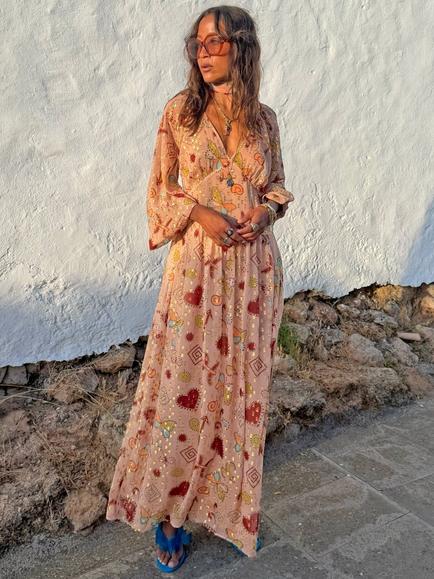 Never Fully Dressed Astra Chiffon Maxi Dress, Multi, Multi