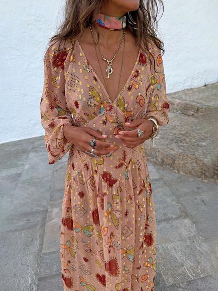 Never Fully Dressed Astra Chiffon Maxi Dress, Multi - view 2, Multi