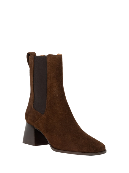 Bobbies Loïs Suede Block Heel Ankle Boots, Rockies Brown - view 2, Rockies Brown