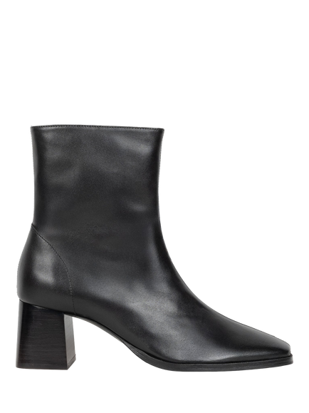 Bobbies Marlie Leather Block Heel Ankle Boots, Passion Black