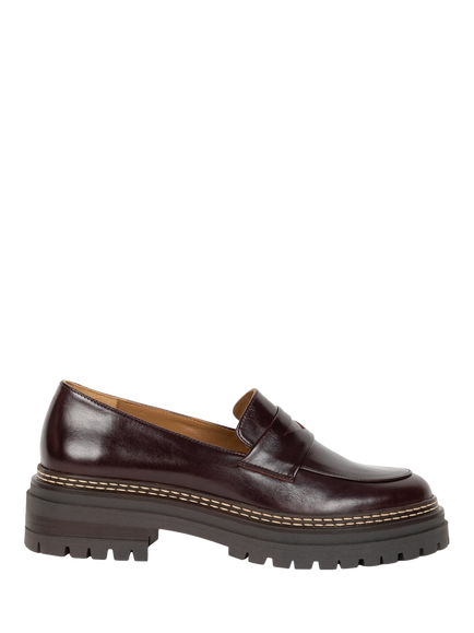Bobbies Amalia Leather Loafers, Cabernet, Cabernet
