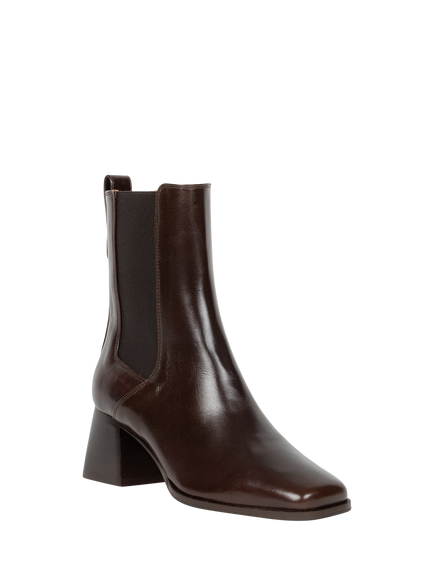 Bobbies Loïs Leather Block Heel Chelsea Boots - view 2, Mahogany