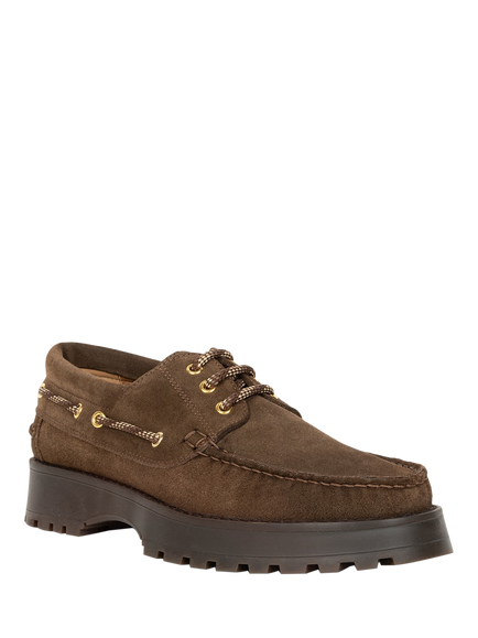 Bobbies Benthe Suede Lace Up Boat Shoes, Rockies Brown - view 2, Rockies Brown