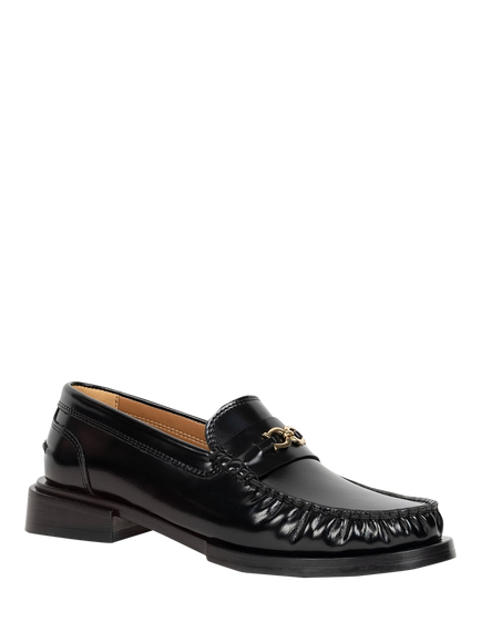 Bobbies Nicky Glazed Leather Horsebit Loafers, Black Siyah - view 2, Black Siyah