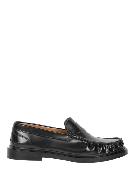 Bobbies Jessie Glazed Leather Loafers, Black Siyah, Black Siyah