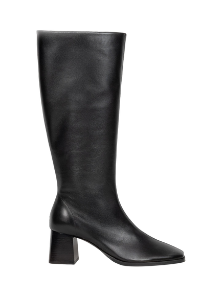 Bobbies Lennie Leather Block Heel Knee High Boots, Passion Black, Passion Black