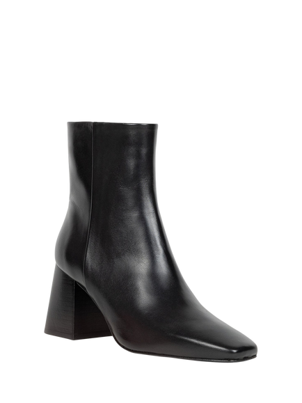 Bobbies Arlo Leather Block Heel Ankle Boots, Passion Black - view 2, Passion Black