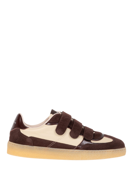 Bobbies Vesper Suede Riptape Trainers, Beige/Truffle Brown, Beige/Truffle Brown