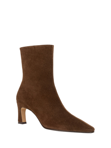 Bobbies Émilie Suede Block Heel Ankle Boots, Rockies Brown - view 2, Rockies Brown
