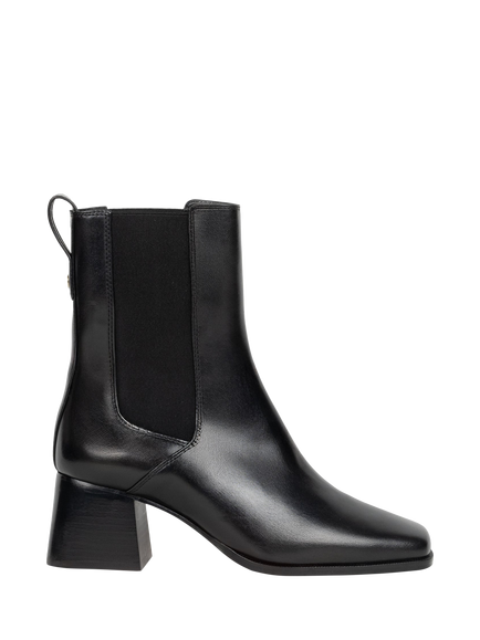 Bobbies Loïs Leather Block Heel Chelsea Boots, Passion Black