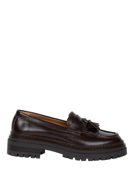 Bobbies Deniz Leather Loafers, Mahogany, Mahogany