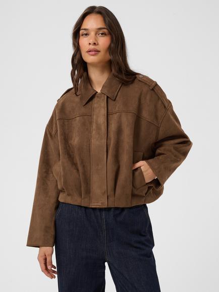 KAFFE Kagalilea Cropped Collar Jacket, Carafe, Carafe
