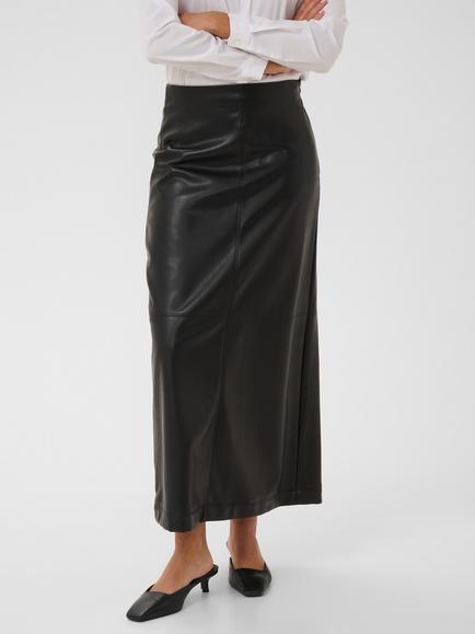 KAFFE Kaarense Faux Leather Maxi Skirt, Black, Black