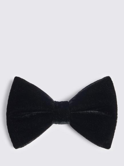 Moss Velvet Bow Tie, Black, Black