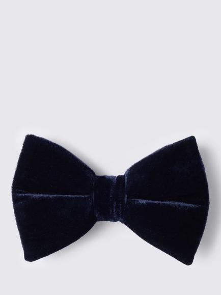 Moss Velvet Bow Tie, Navy Blue, Navy Blue
