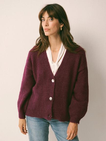 NRBY Michaela Cardigan, Plum Noir