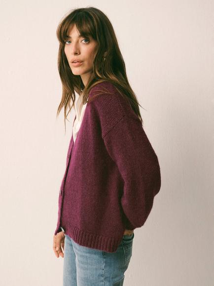 NRBY Michaela Cardigan - view 2, Plum Noir