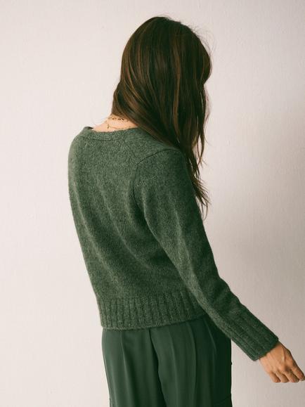 NRBY Nell Alpaca Wool Blend Jumper, Khaki - view 2, Khaki