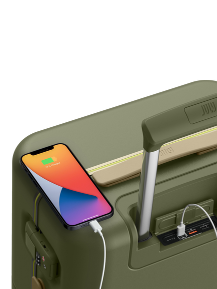 July 55cm 4-Wheel Carry On Trunk Suitcase, 42L - view 2, Matte Moss Green