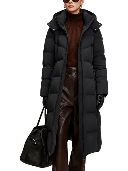 Bosideng Premium Extreme Wind and Waterproof Long Goose Down Jacket, Black, Black