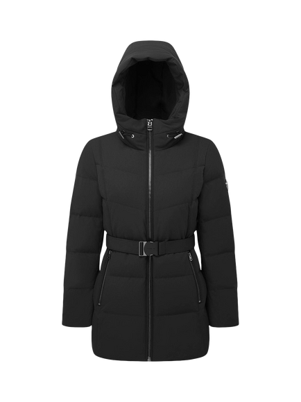 Bosideng Premium Extreme Short Goose Down Belted Jacket, Black