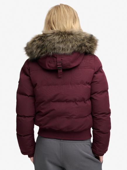 Superdry Everest Hooded Bomber Jacket - view 2, Fig Purple