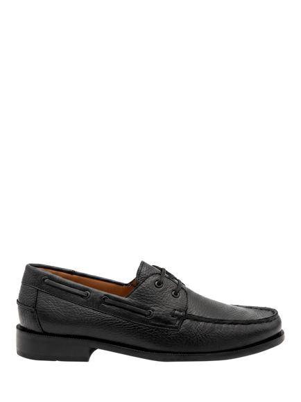 Jones Bookmaker Parrie Leather Boat Shoes, Black, Black