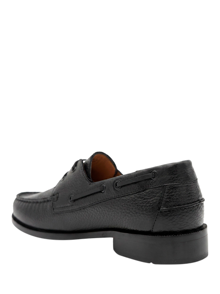 Jones Bookmaker Parrie Leather Boat Shoes, Black - view 2, Black