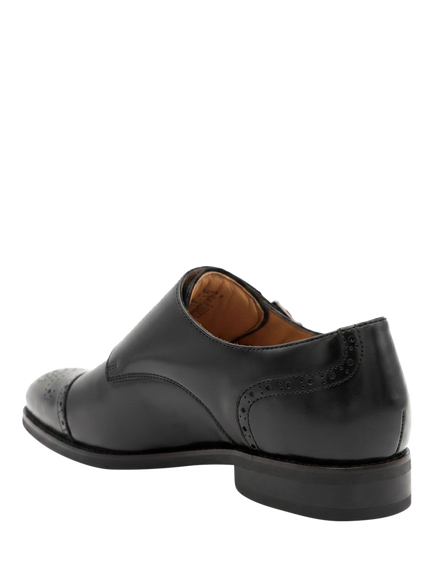 Jones Bootmaker Nation Leather Dual Strap Monk Shoes - view 2, Black