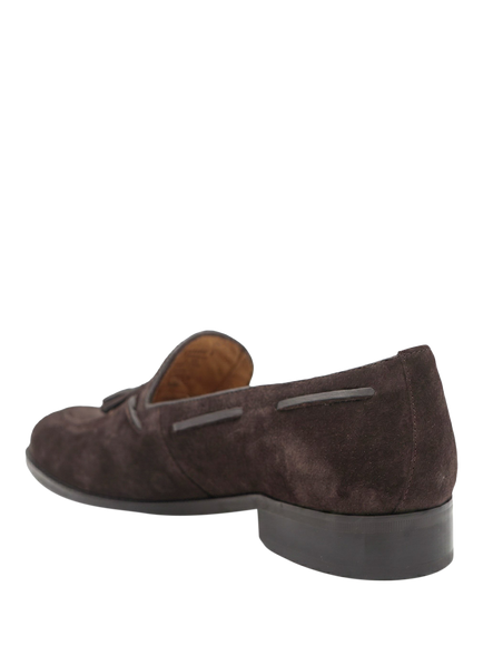 Jones Bootmaker Rolando Suede Loafers - view 2, Dark Brown