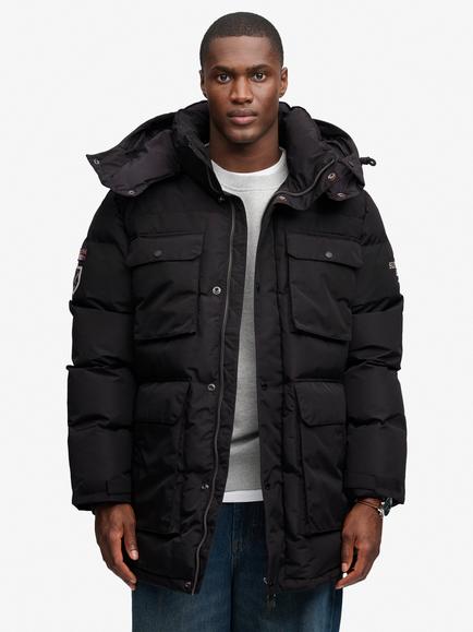 Superdry Hooded Parka, Bison Black, Bison Black