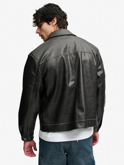 Superdry Faux Leather Jacket, Black - view 2, Black