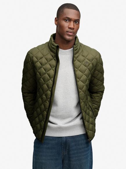 Superdry Diamond Quilt Fuji Puffer Jacket, Dusty Olive, Dusty Olive