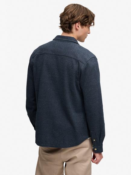 Superdry Cotton Rich Twill Tweed Jersey - view 2, Navy Tweed