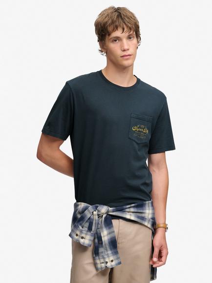 Superdry Trade Cotton Logo Graphic Crew Neck T-Shirt, Truest Navy, Truest Navy