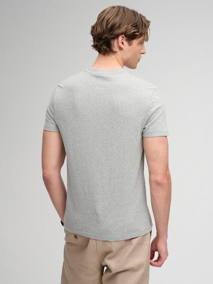 Superdry Essential Company Logo Embroidered Crew Neck T-Shirt, Sleet Grey/Green - view 2, Sleet Grey/Green