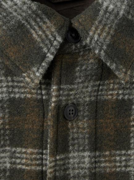 Mango Check Overshirt - view 2, Hunting Green